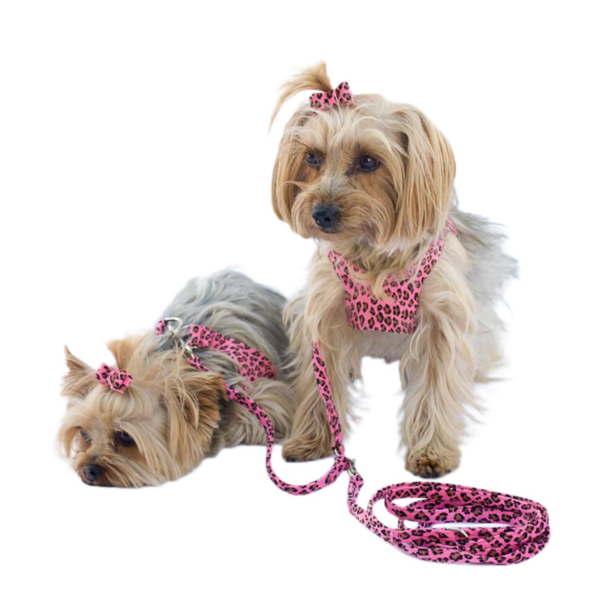 The Dog Squad Ultrasuede Dog Coupler - Pink Cheetah