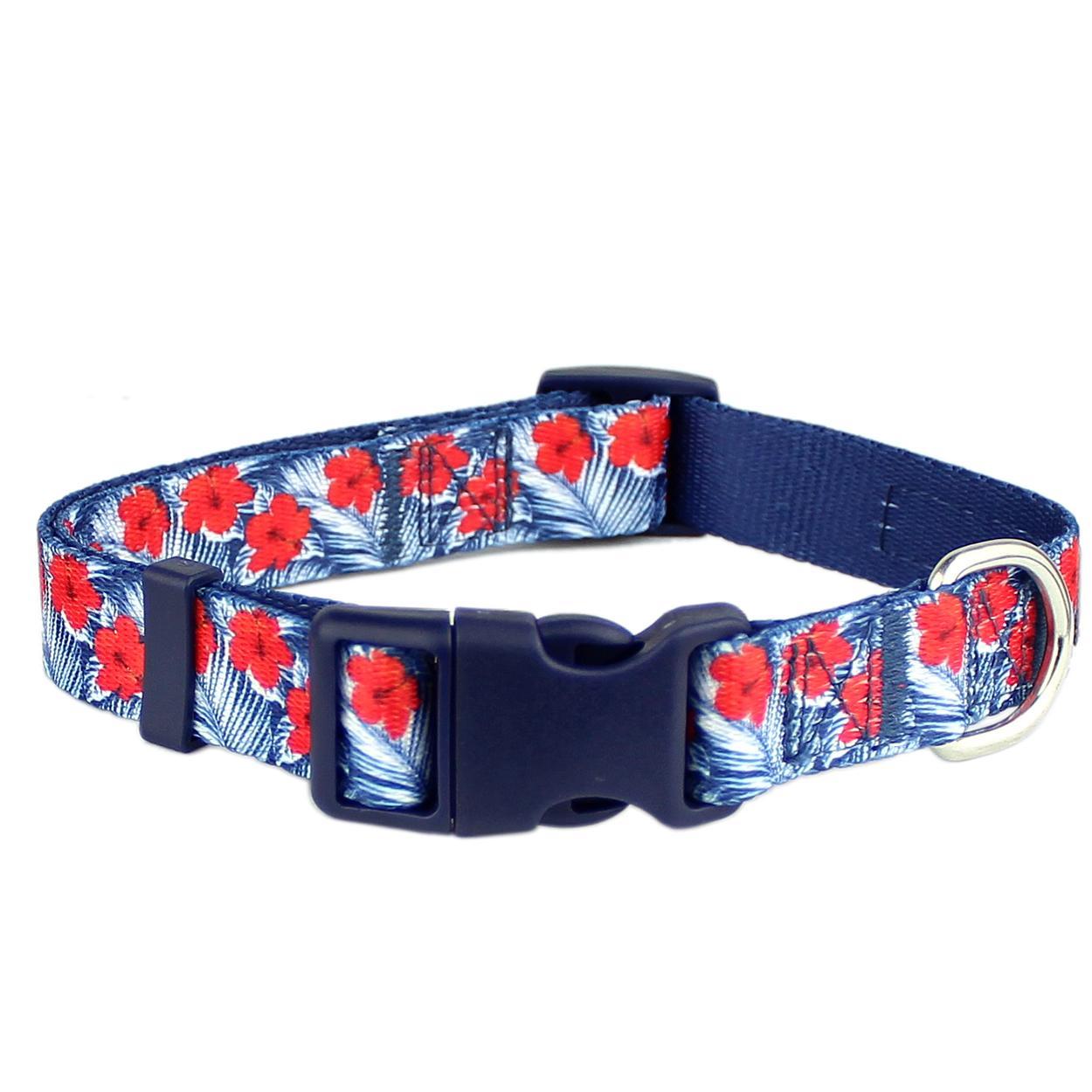 Hibiscus Blue Dog Collar by Parisian Pet