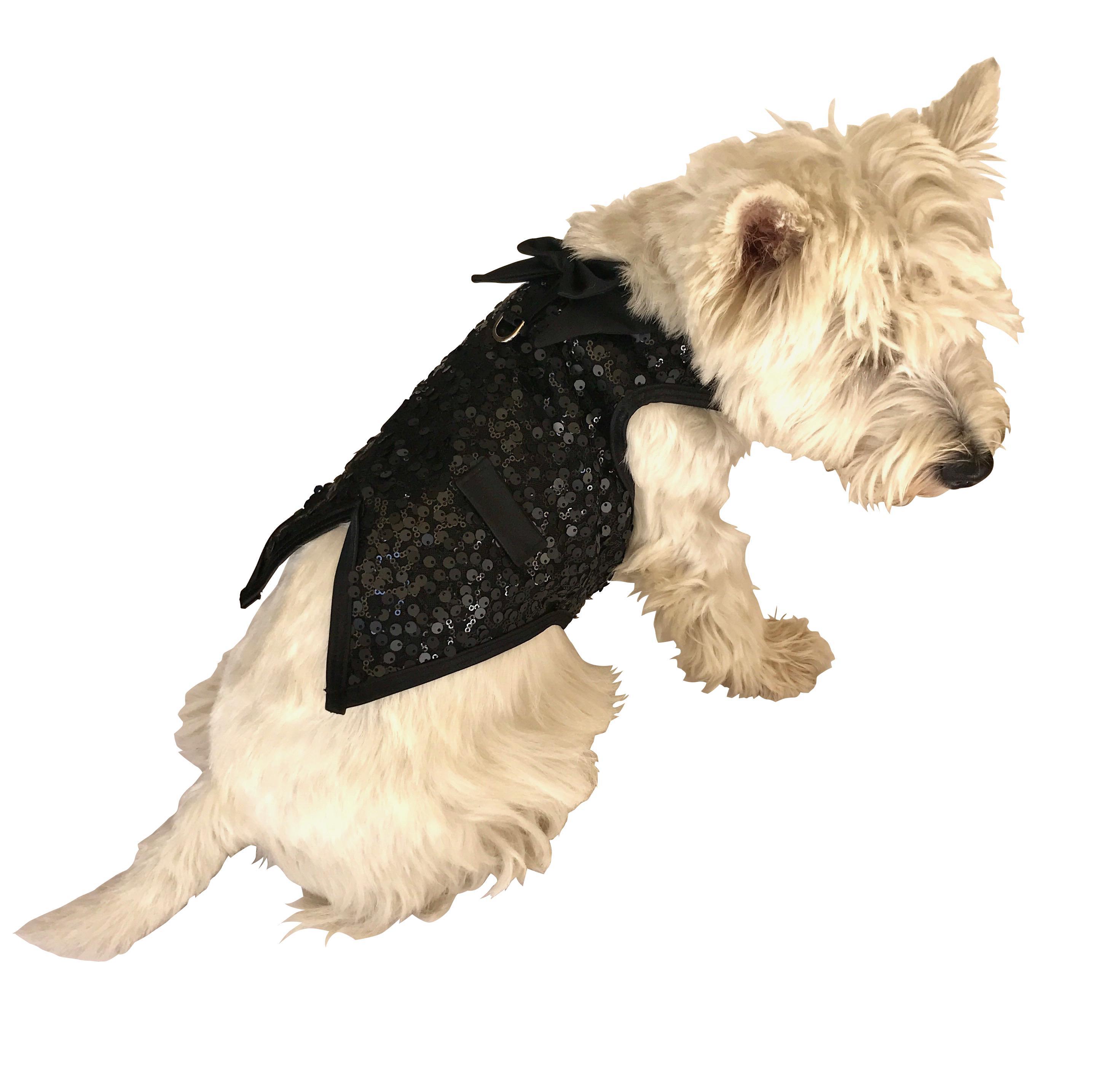 The Dog Squad Gentlemen's Sequin Dog Tuxedo Vest - Black