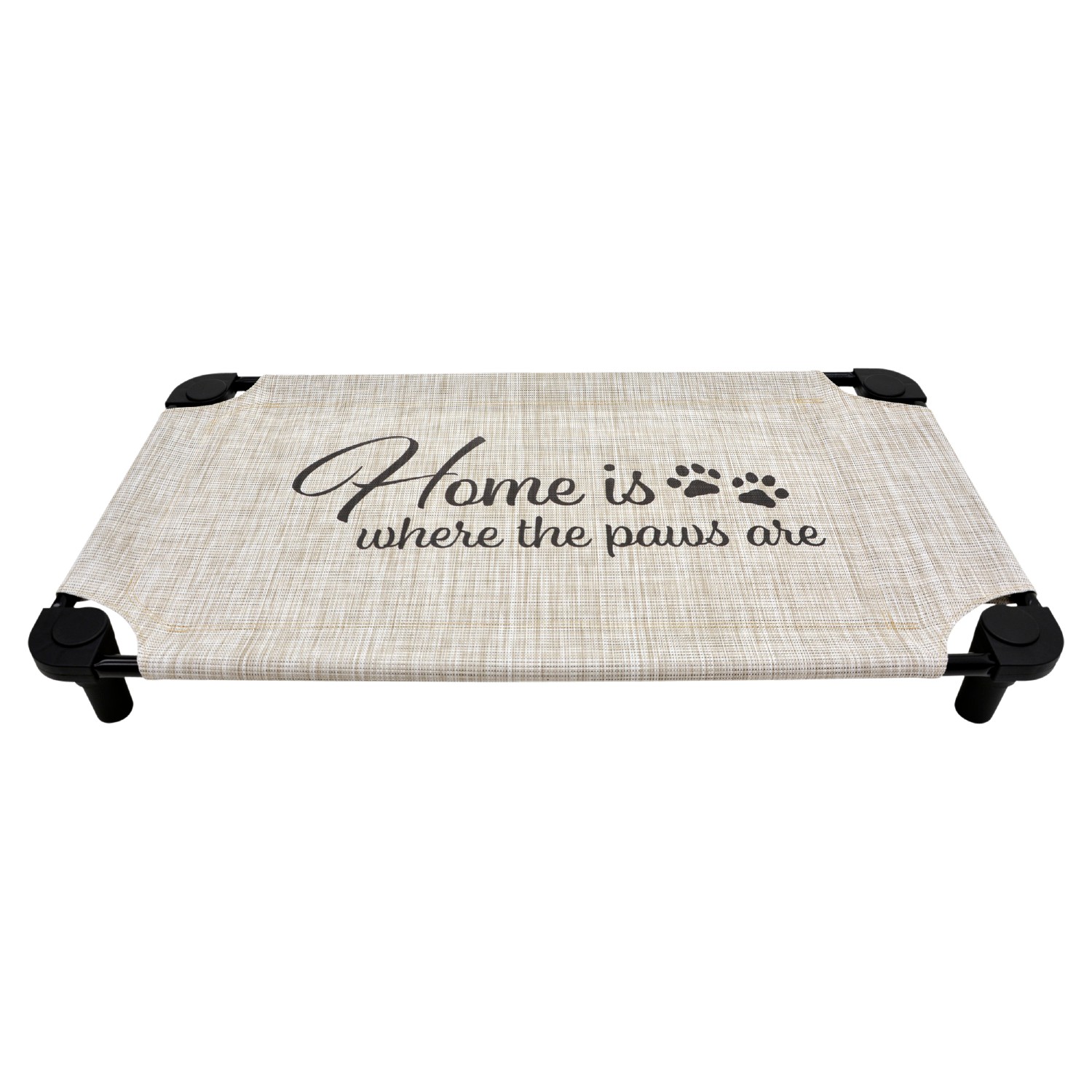 4Legs4Pets Home is Where the Paws Are Printed Dog Cot - River Rock Limited Edition