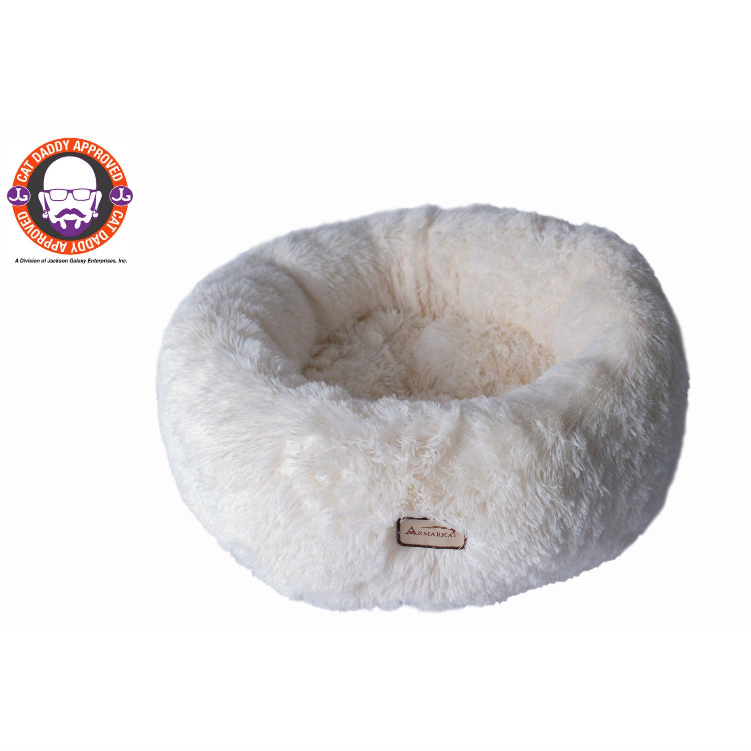 Armarkat Cuddler Round Pet Bed - White