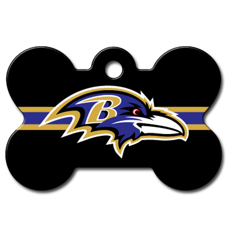 Baltimore Ravens Engravable Pet I.D. Tag - Bone