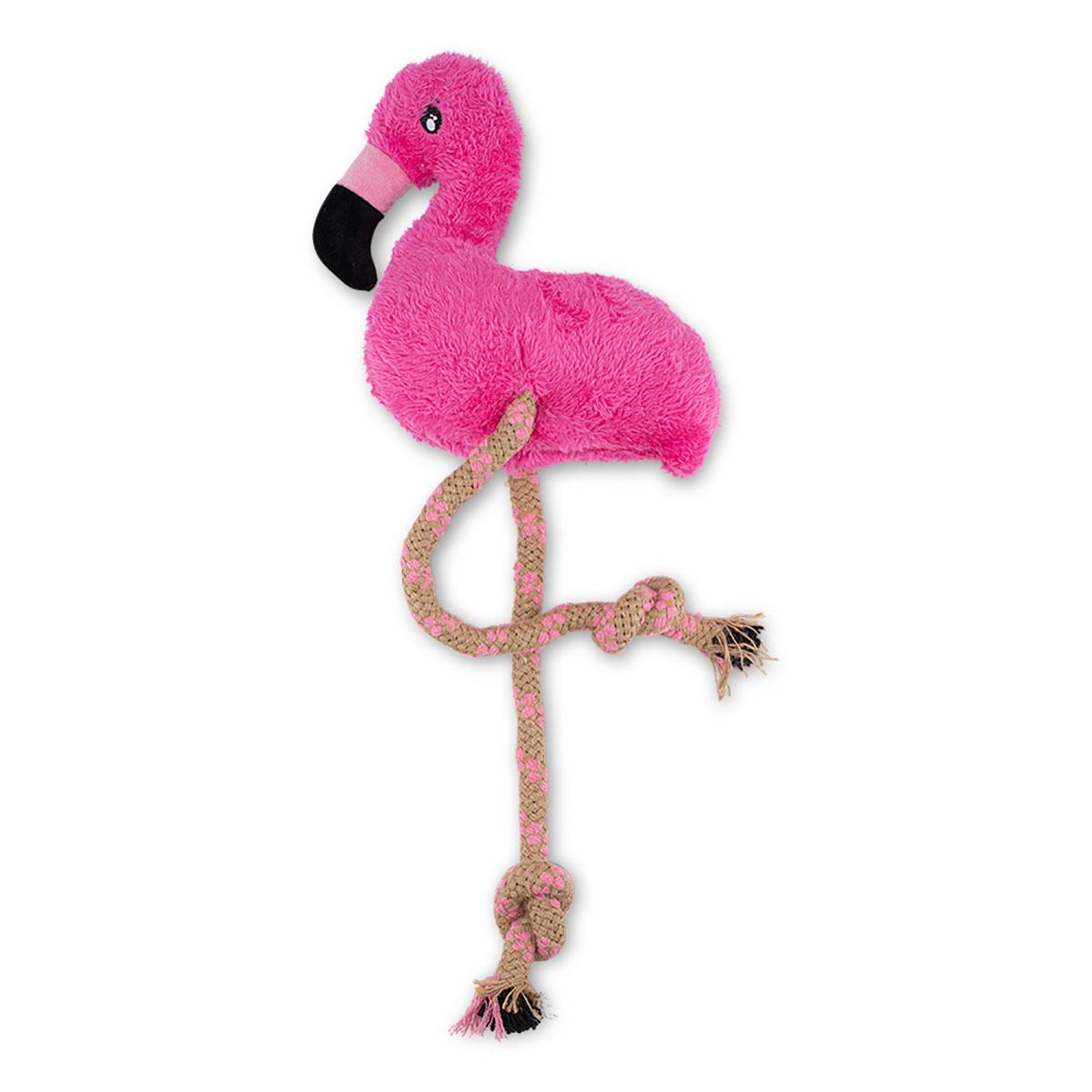 BECO PLAY Dual Material Dog Toy - Flamingo