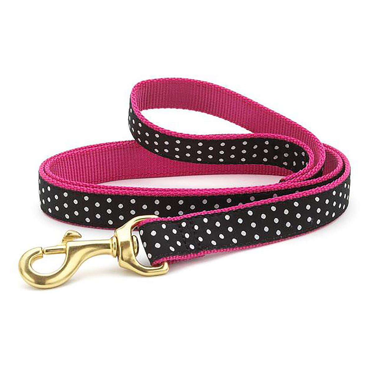 Black and White Dot Dog Leash by Up Country