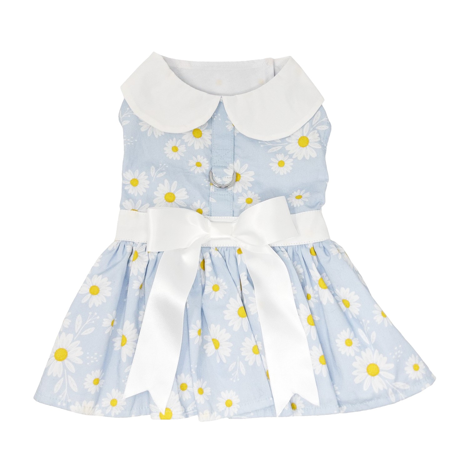Blue Daisy Dog Dress with Matching Leash by Doggie Design