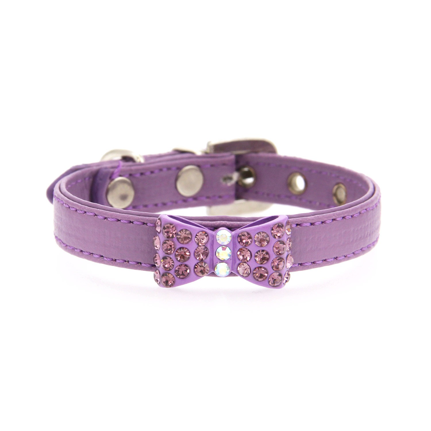 Bow-dacious Crystal Dog Collar - Lavender