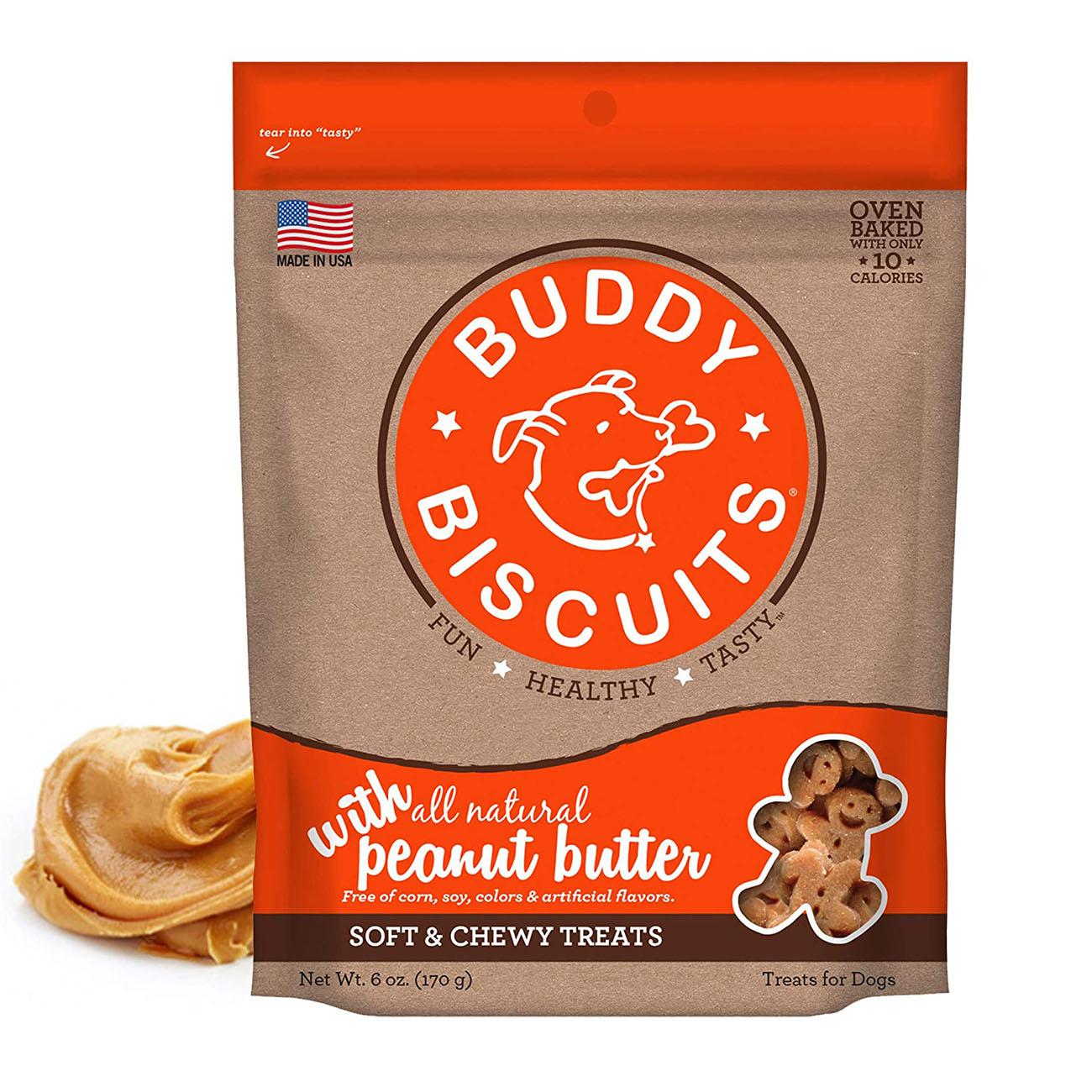 Buddy Biscuits Whole Grain Soft & Chewy Dog Treats - Peanut Butter