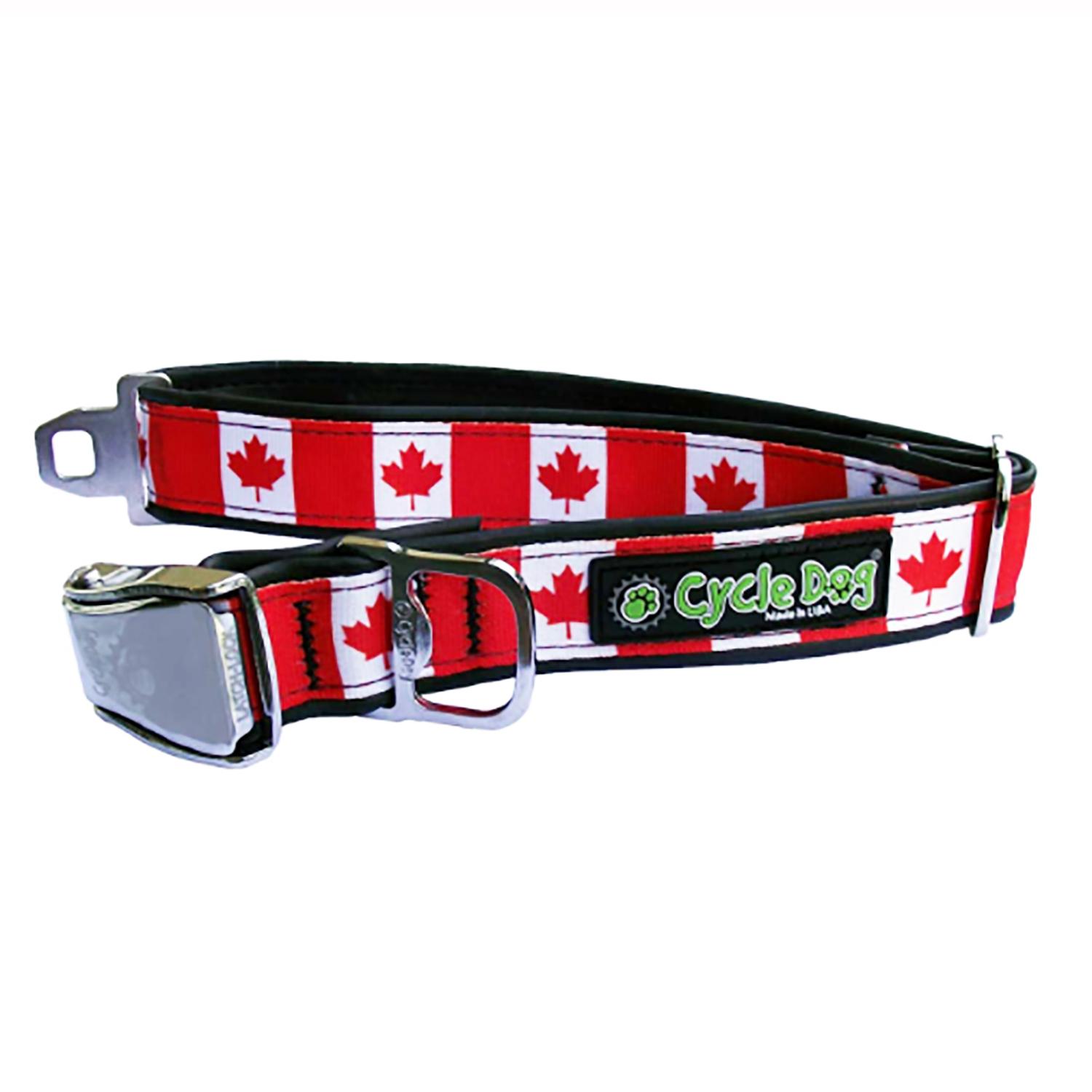 Cycle Dog Canada Maple Leaf Metal Latch Dog Collar