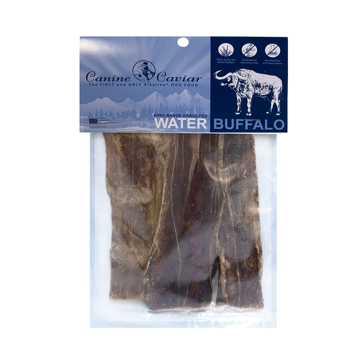 Canine Caviar Water Buffalo Jerky 6-Inch Dog Treats - 3-Pack