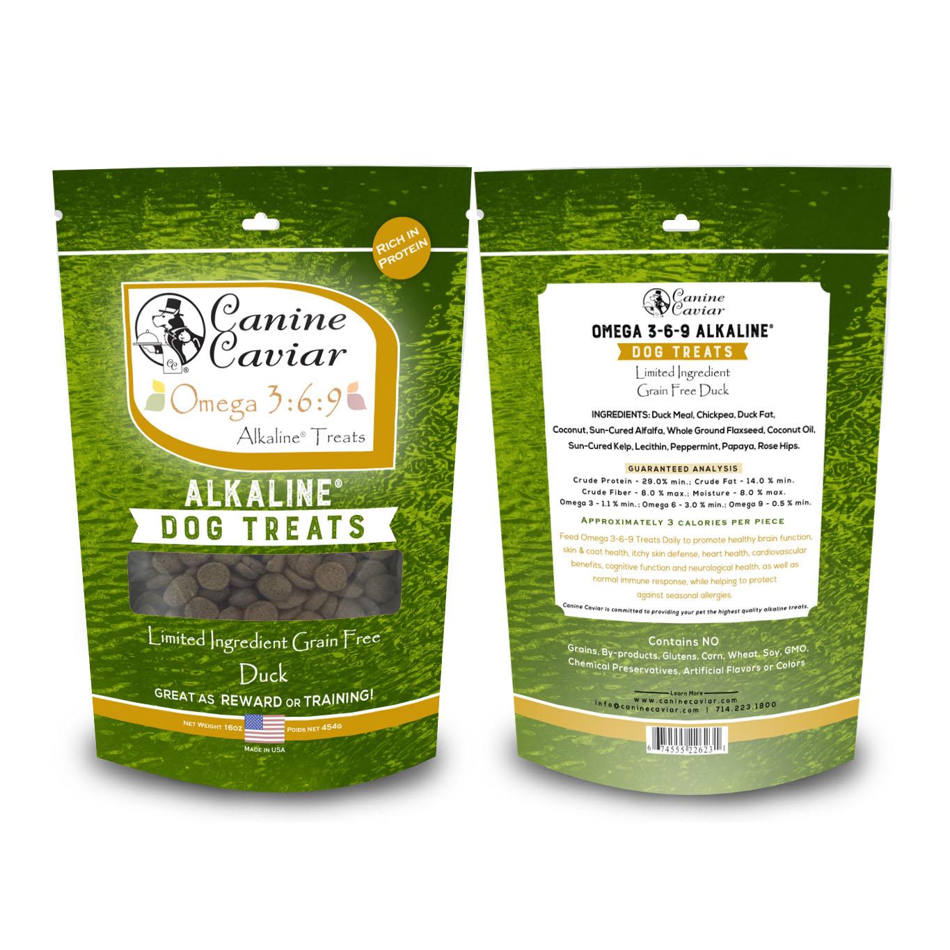 Canine Caviar Omega 3-6-9 Limited Ingredient Grain-Free Alkaline Dog Treats - Duck