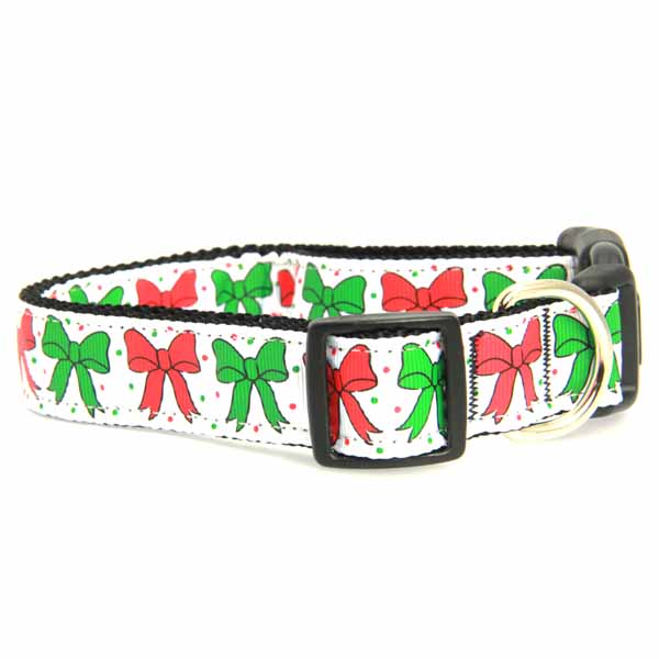 Mirage Christmas Bows Nylon Dog Collar