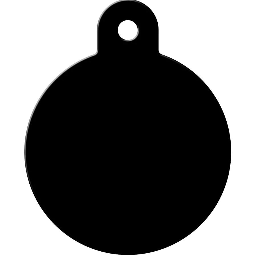 Circle Large Engravable Pet I.D. Tag - Black