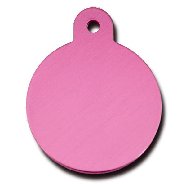 Circle Large Engravable Pet I.D. Tag - Light Pink