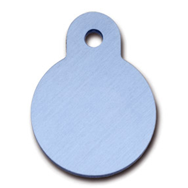Circle Small Engravable Pet I.D. Tag - Light Blue