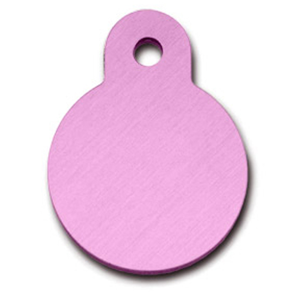Circle Small Engravable Pet I.D. Tag - Light Pink