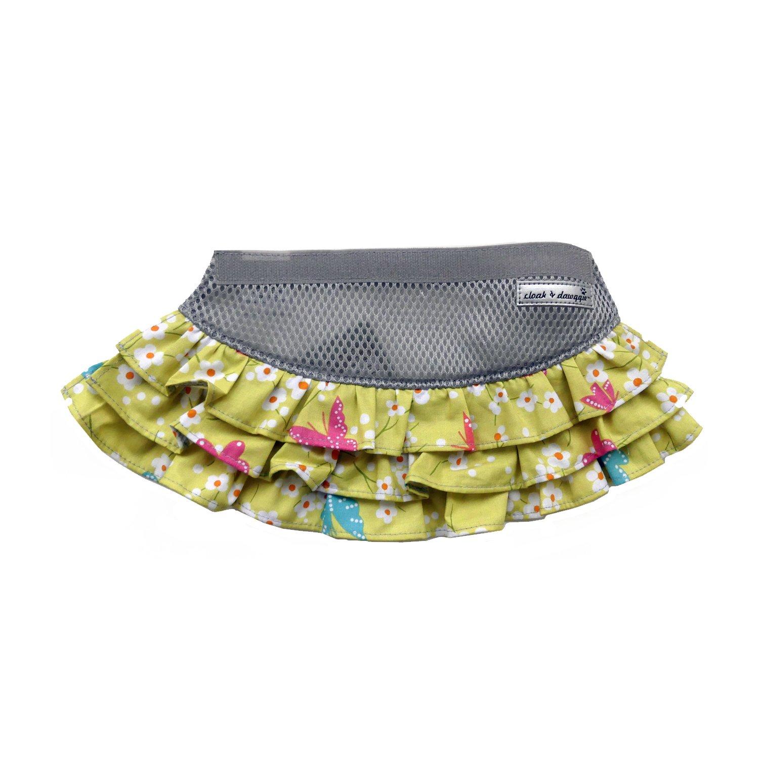 Cloak & Dawggie Floral Ruffle Dog Skirt Accessory - Bufferfly