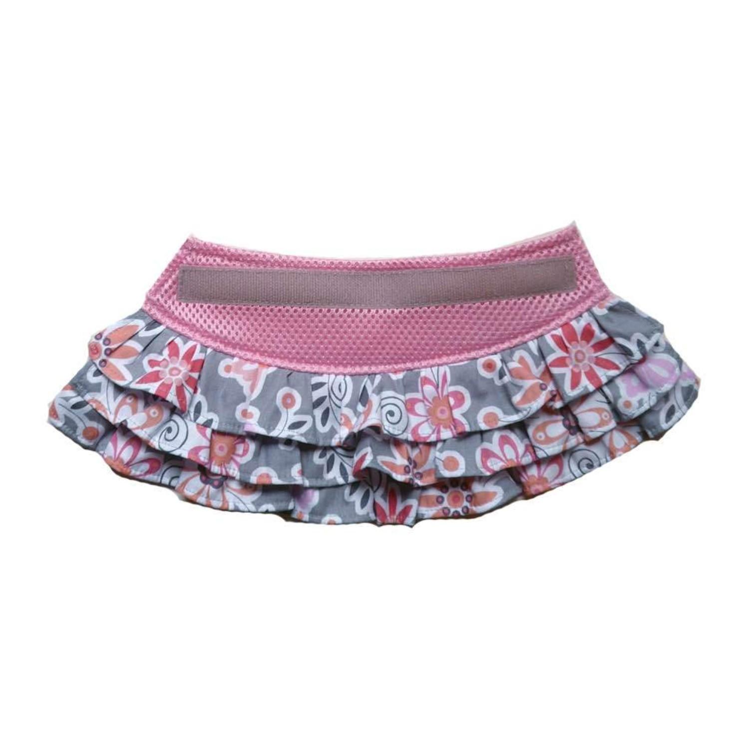 Cloak & Dawggie Floral Ruffle Dog Skirt Accessory - Pink