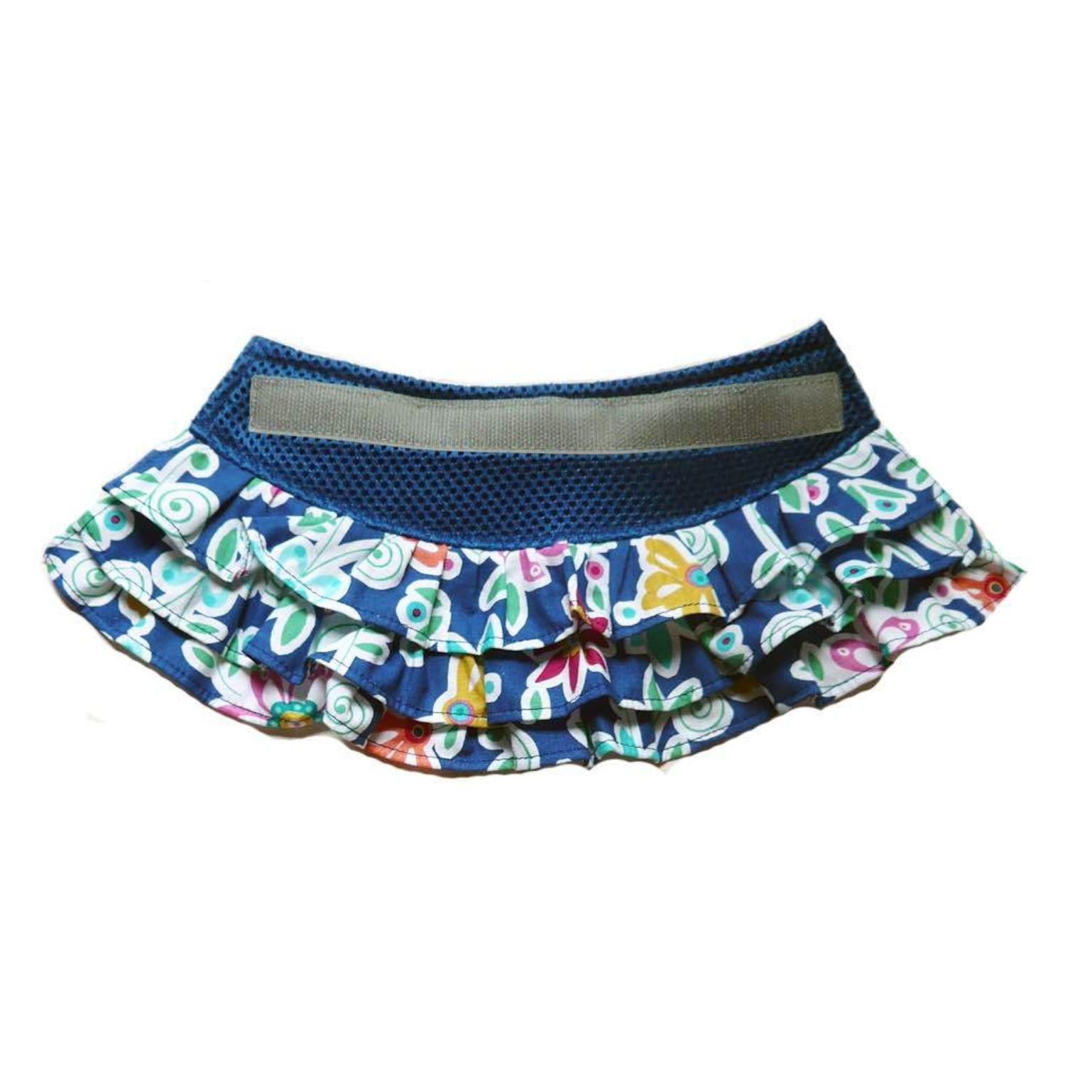 Cloak & Dawggie Floral Ruffle Dog Skirt Accessory - Navy