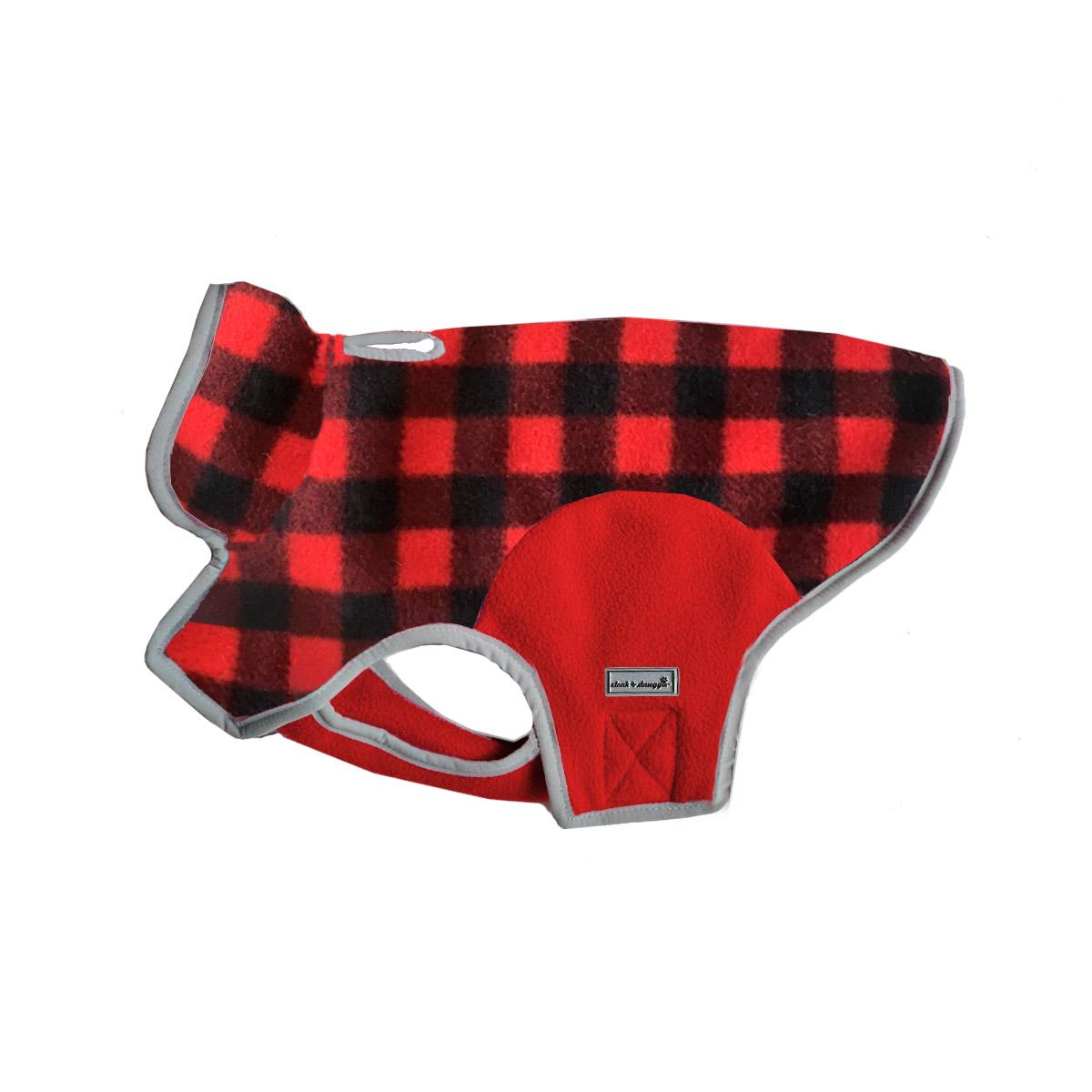 Cloak & Dawggie Precision Fit Fleece Dog Jacket - Red Buffalo