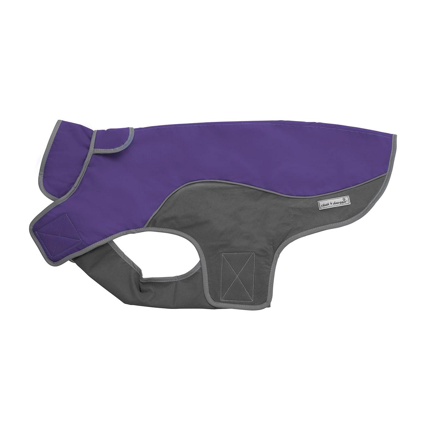 Cloak & Dawggie Precision Fit Sport Dog Parka - Purple and Grey