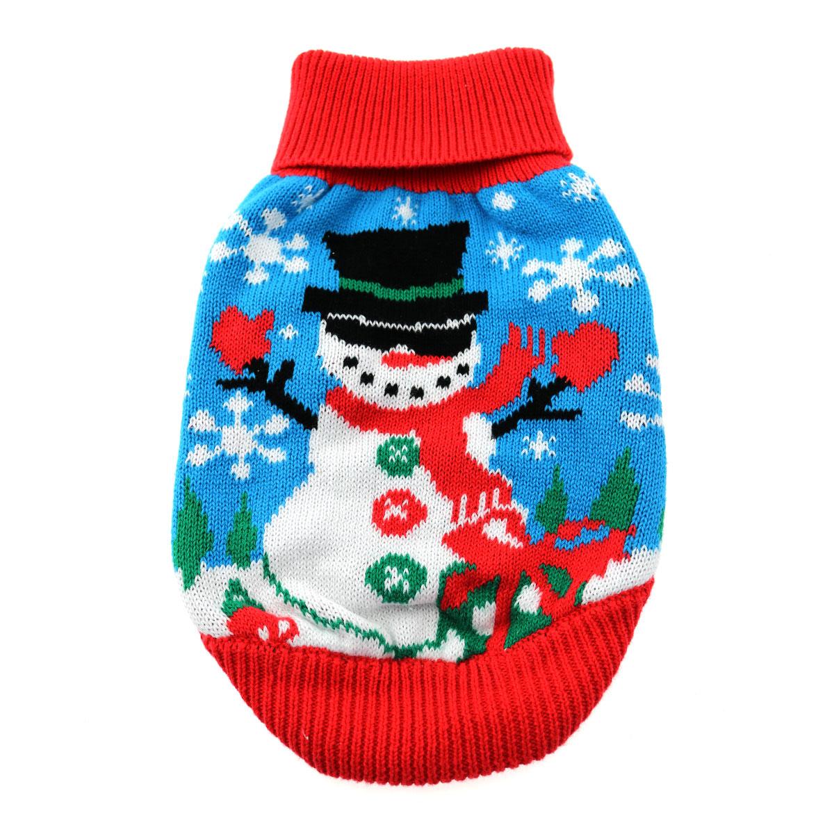Holiday Snowman Ugly Dog Sweater by Doggie Design