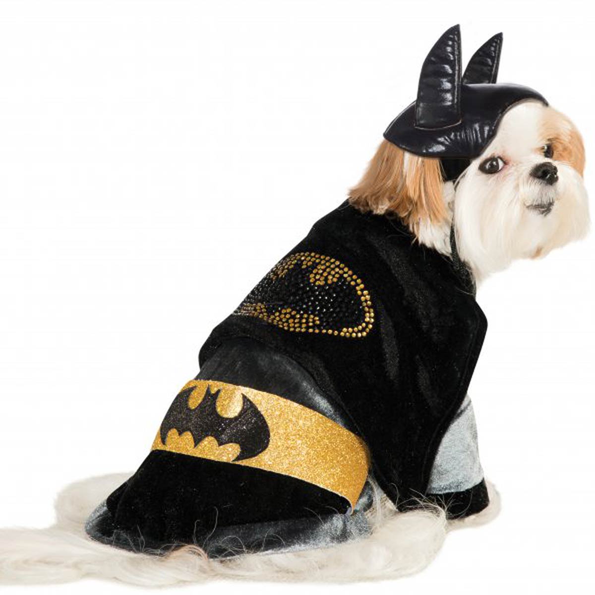 Cuddly Batman Dog Costume with Rhinestone Logo