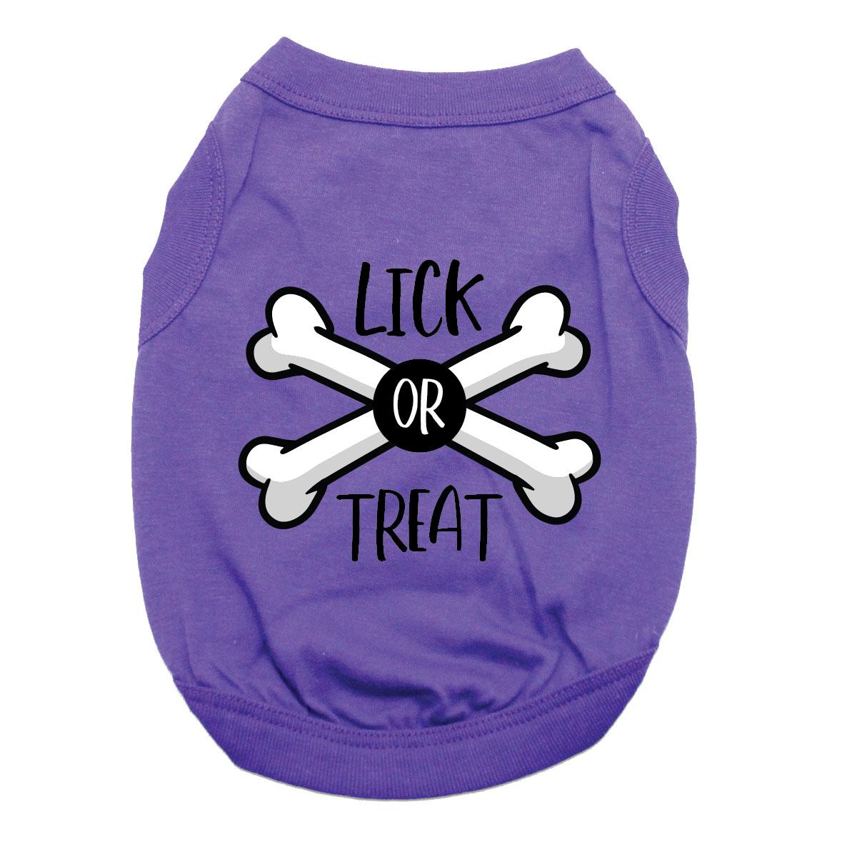Lick or Treat Halloween Dog Shirt - Purple