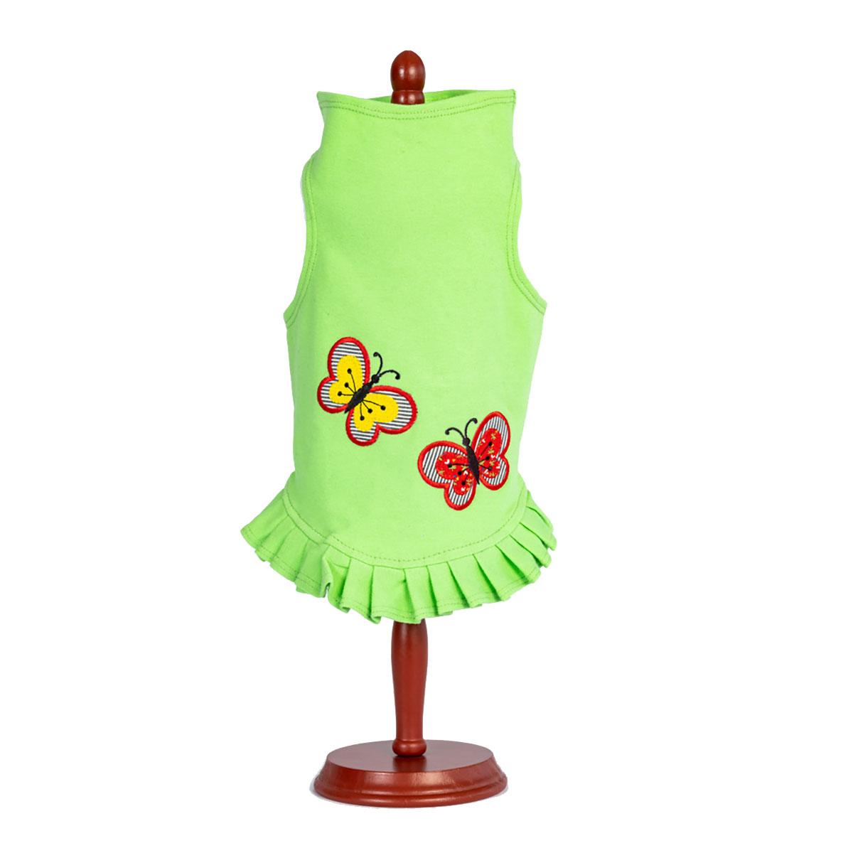 Daisy & Lucy Butterflies Are Free Dog Dress - Lime