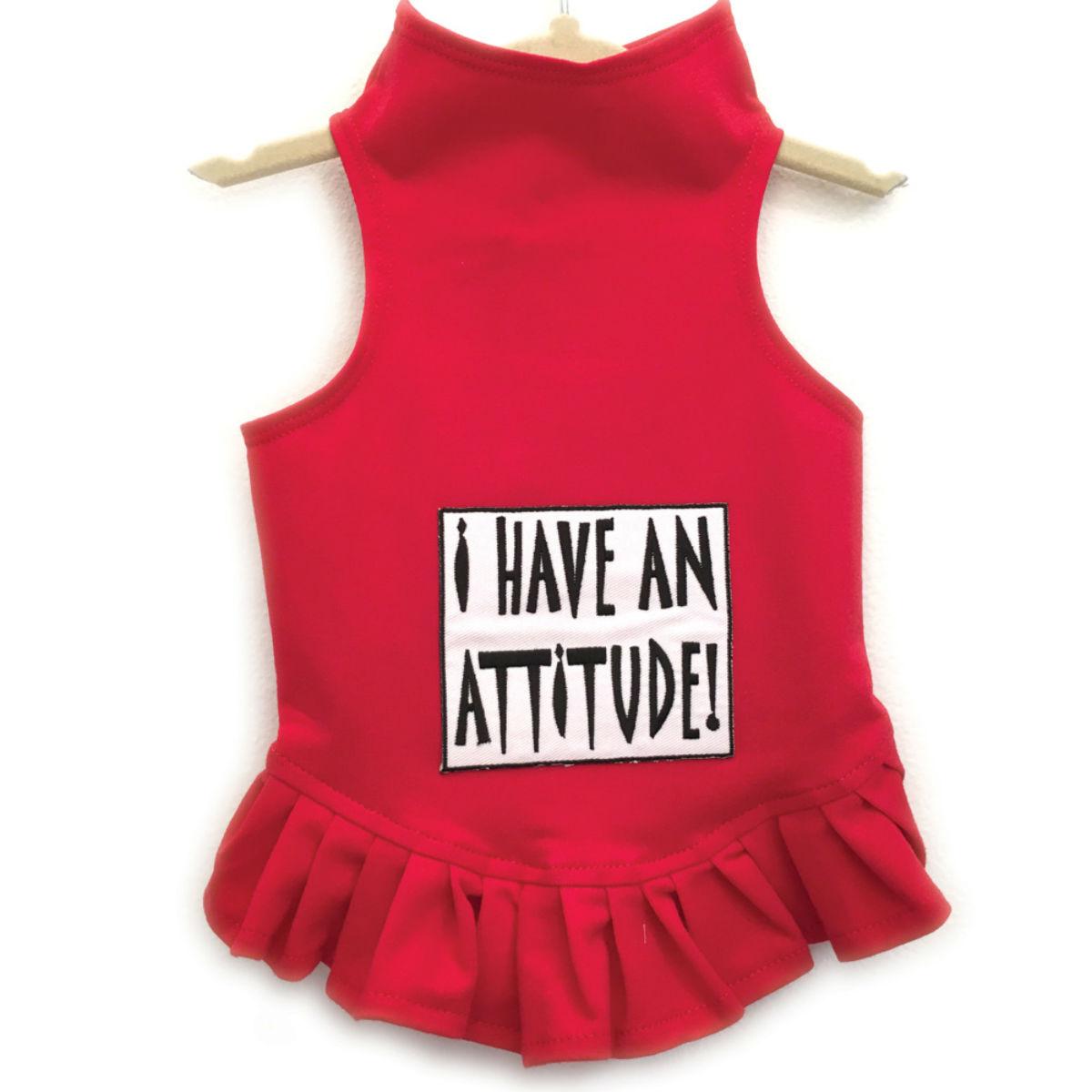 Daisy & Lucy I Have an Attitude Dog Dress - Red