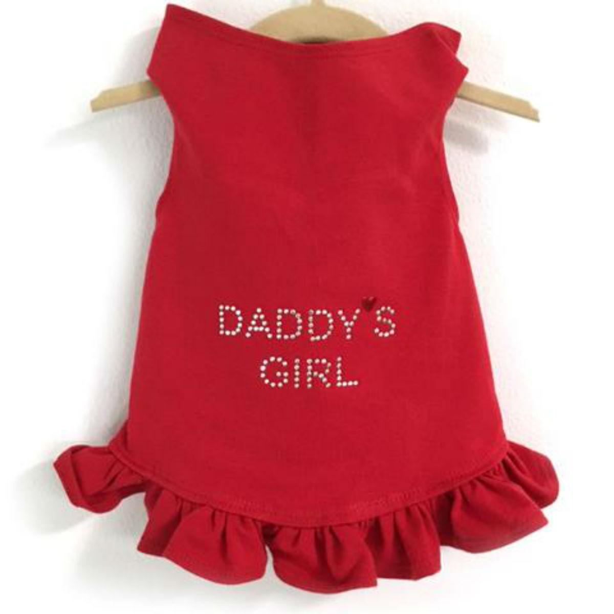 Daisy & Lucy Daddy's Girl Dog Dress - Red