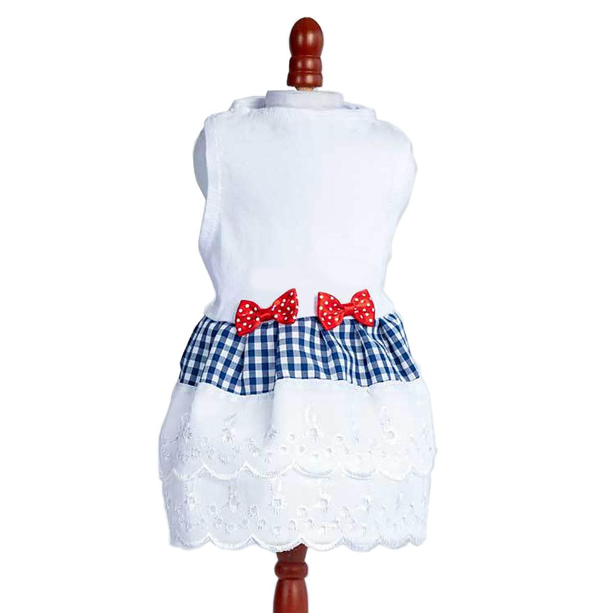 Daisy & Lucy Gingham and Eyelet Dog Dress