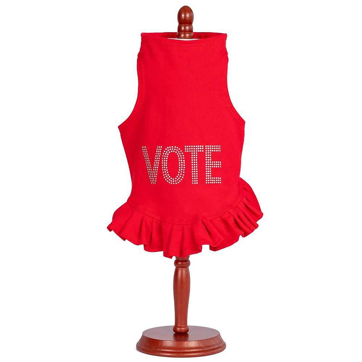 Daisy & Lucy Vote Dog Dress - Red