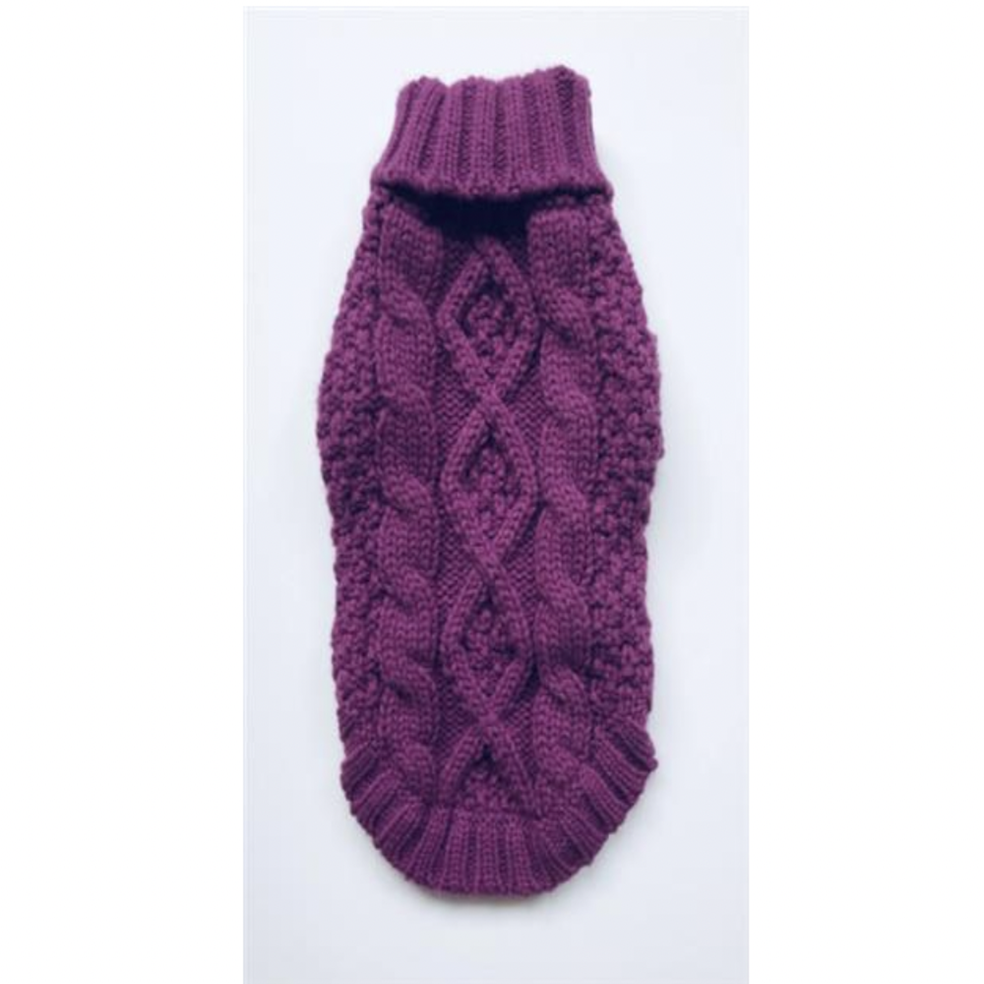 Dallas Dogs Irish Knit Dog Sweater - Plum