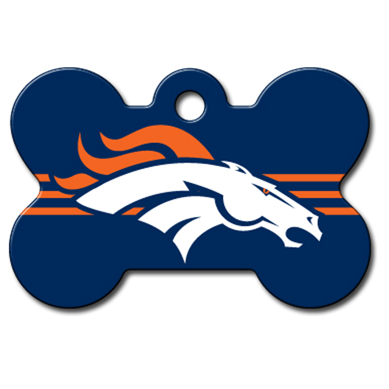 Denver Broncos Engravable Pet I.D. Tag - Bone