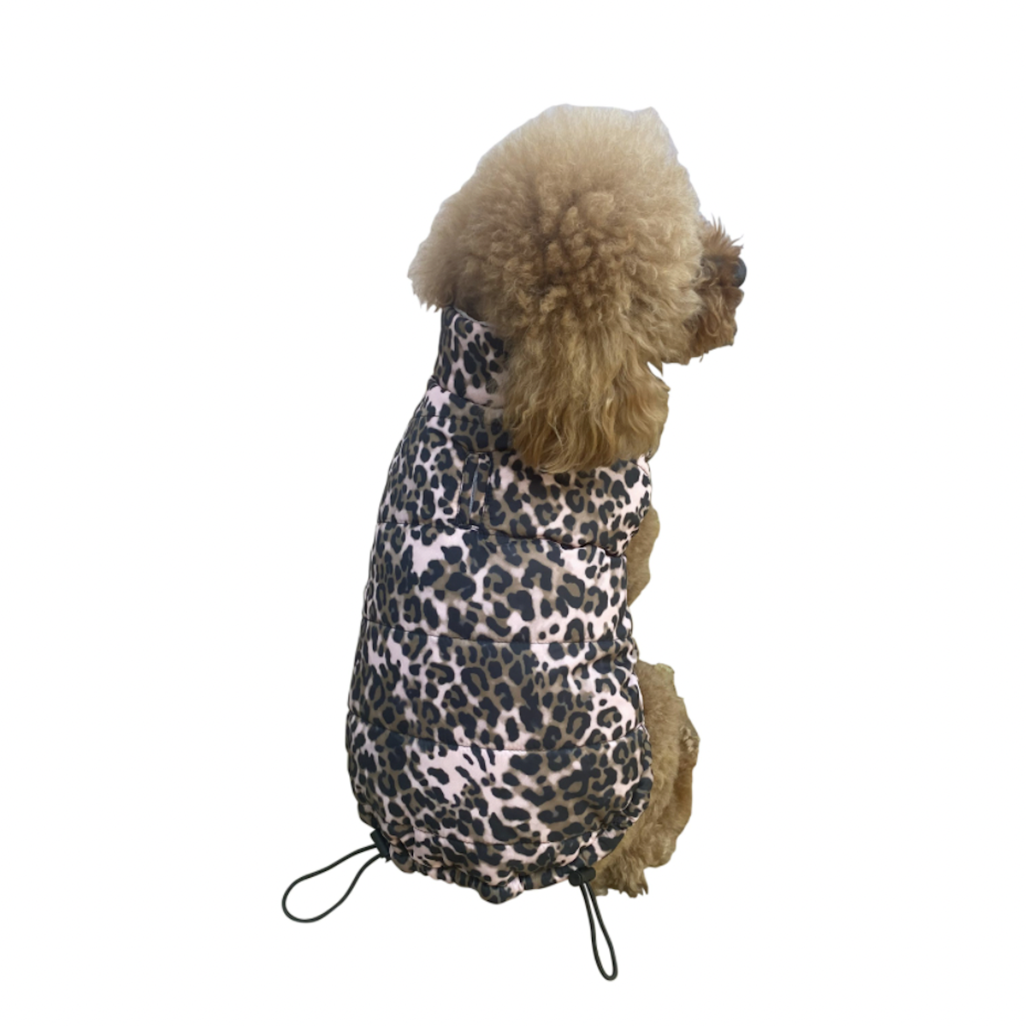 The Dog Squad Reversible Puffer Dog Coat - Pink Velvet/Leopard