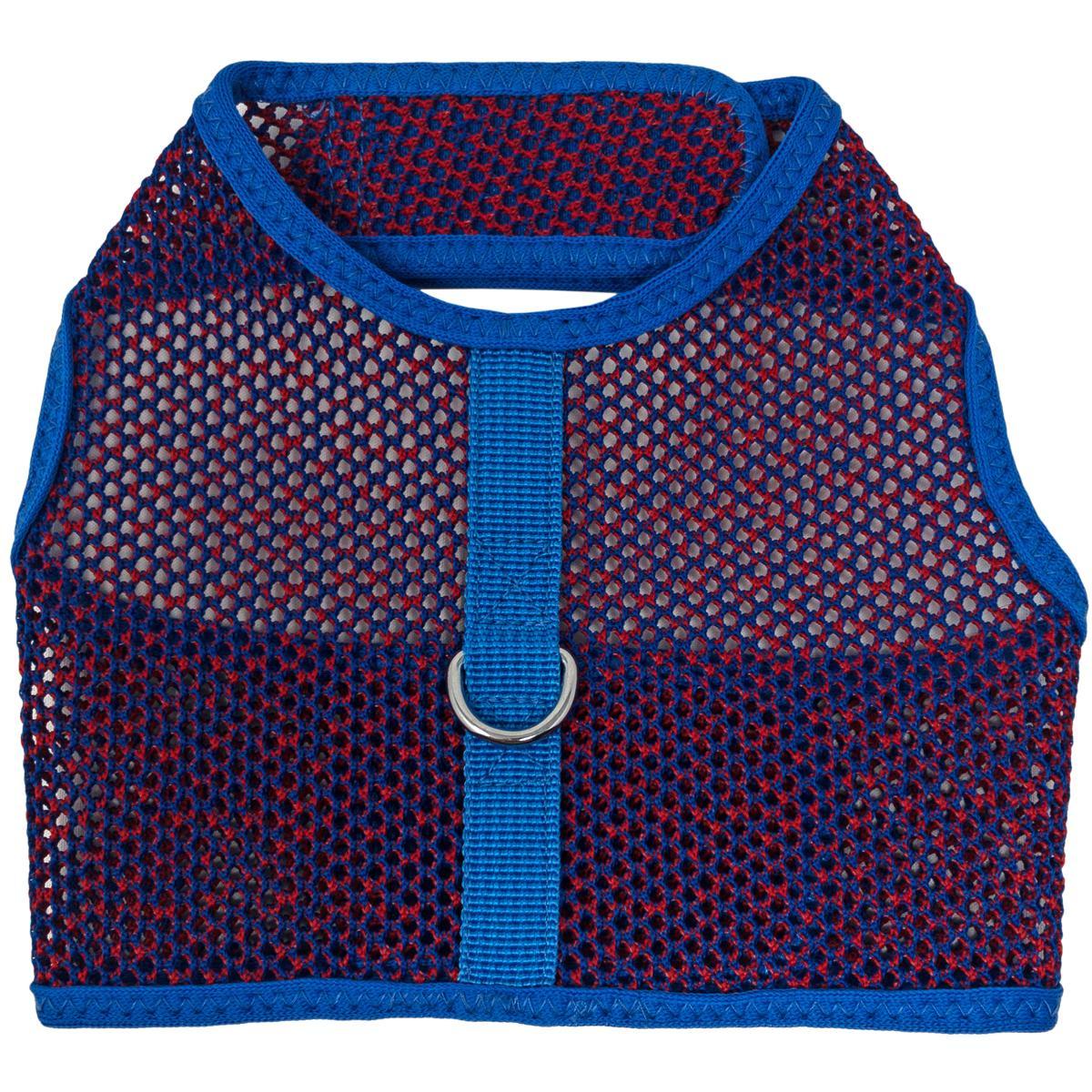 Doggie Design Active Mesh Dog Harness with Leash - Blue & Red