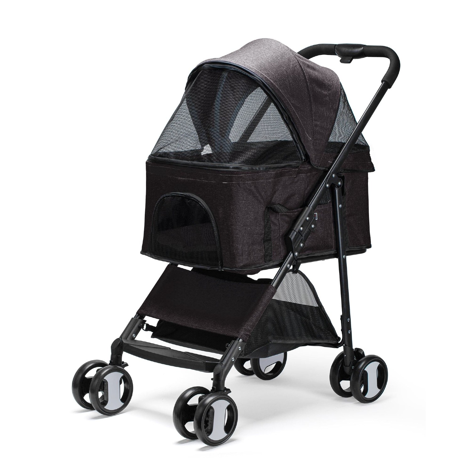Dogline Executive Pet Stroller with Removable Cradle - Black