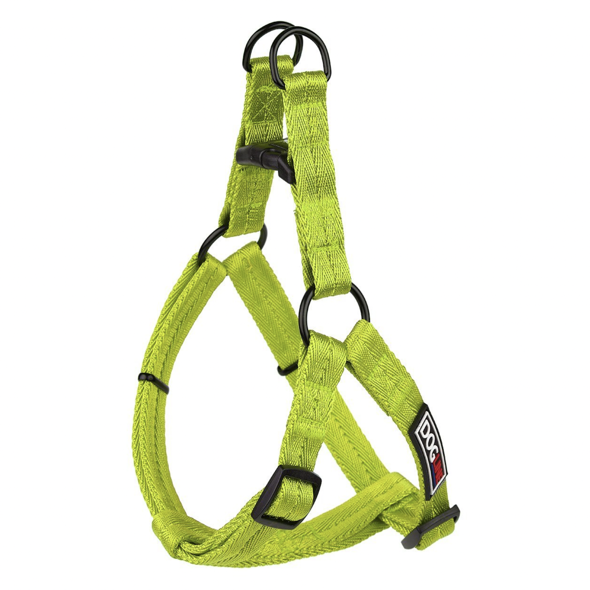 Dogline Flat Nylon Dog Harness - Lime Green