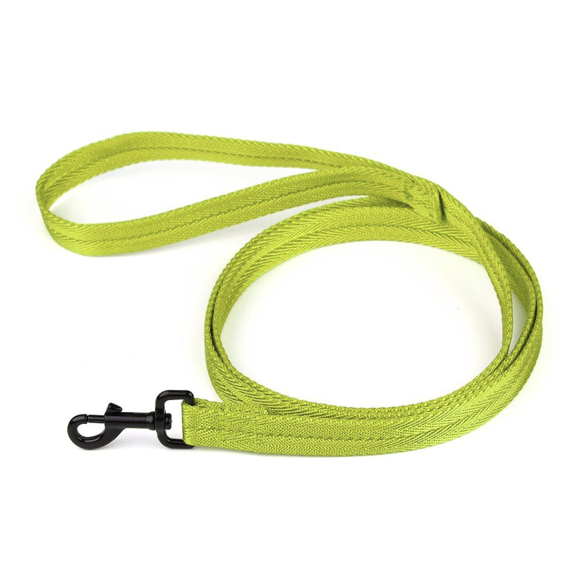 Dogline Flat Nylon Dog Leash - Lime Green