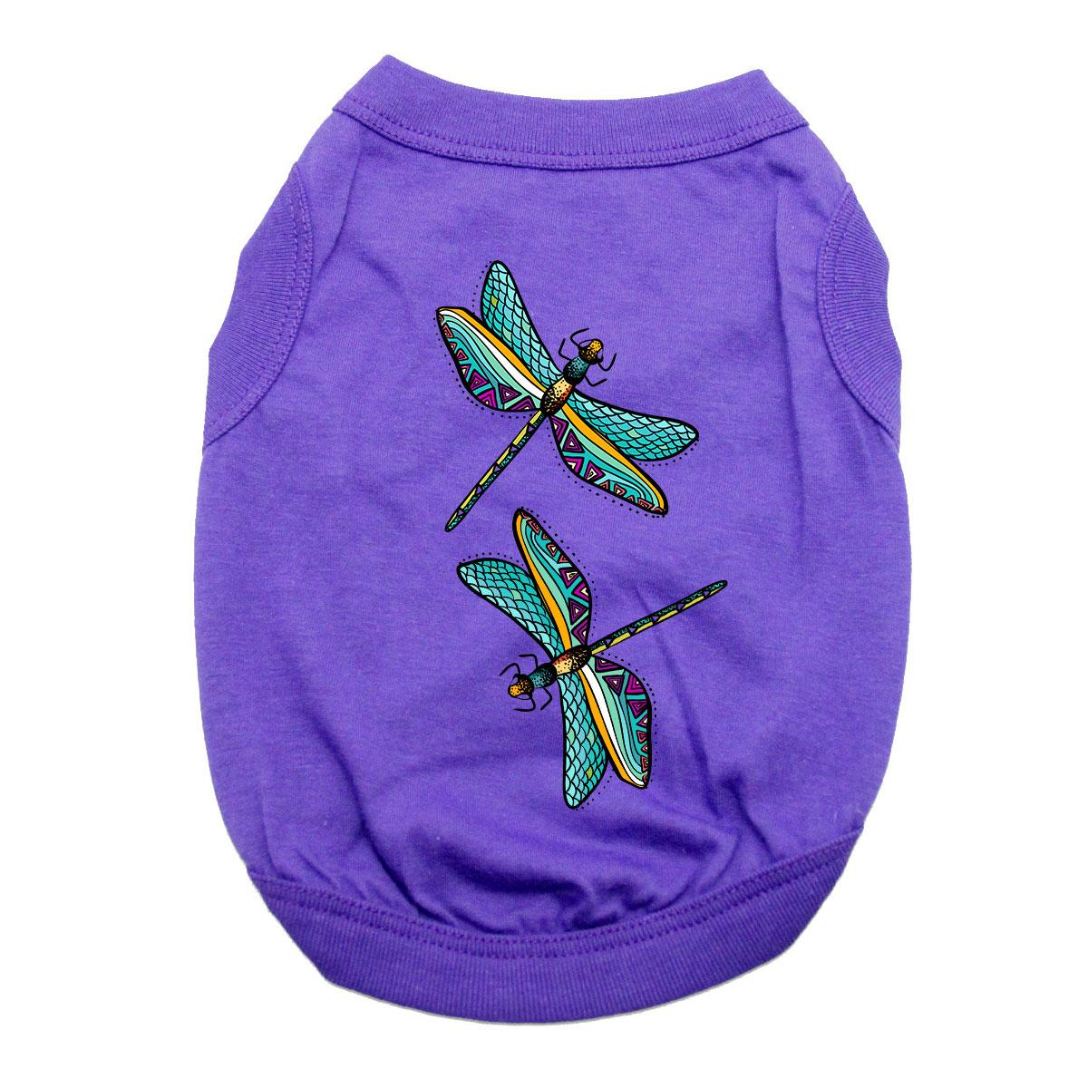 Dragonflies Dog Shirt - Purple