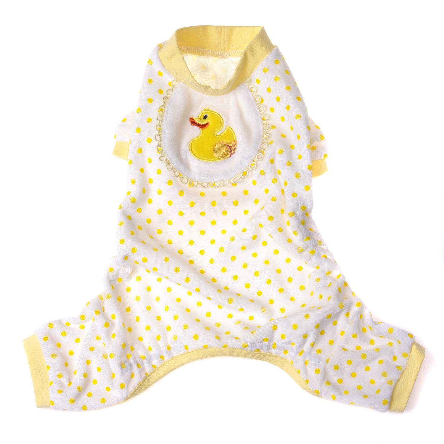 Pooch Outfitters Ducky Design Dog Pajamas - Yellow