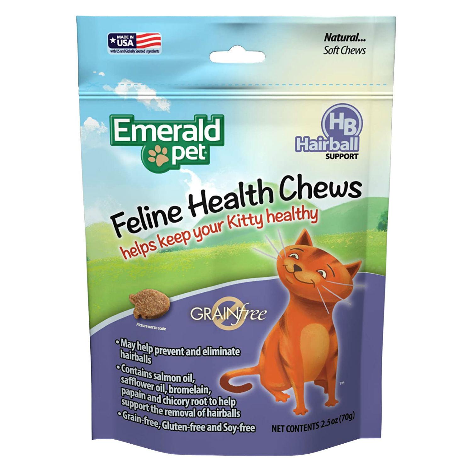 Emerald Pet Feline Health Cat Treats - Hairball Control