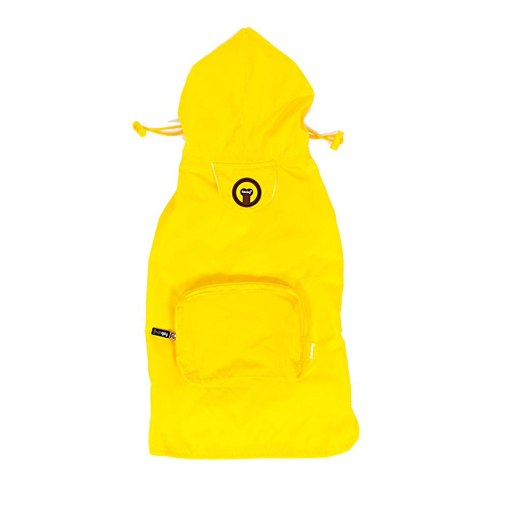 fabdog® Pocket Fold Up Dog Raincoat - Yellow