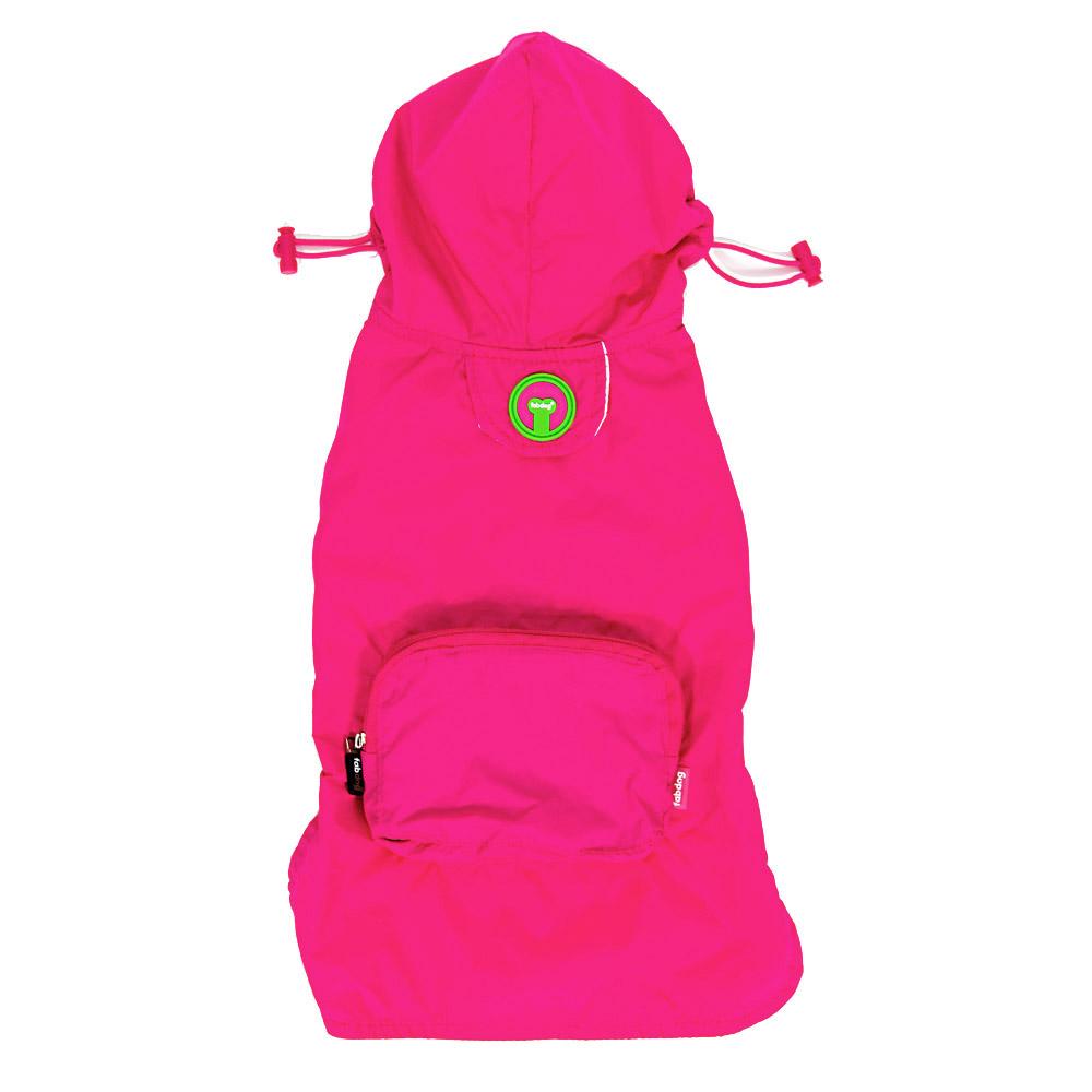 fabdog® Pocket Fold Up Dog Raincoat - Hot Pink