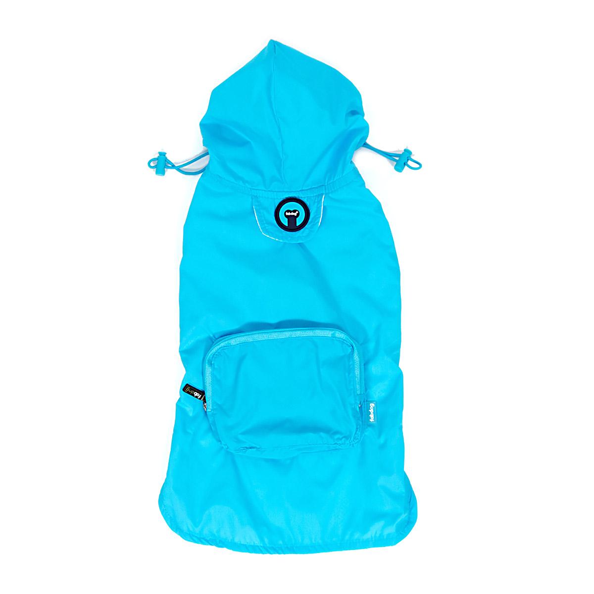 fabdog® Pocket Fold Up Dog Raincoat - Light Blue