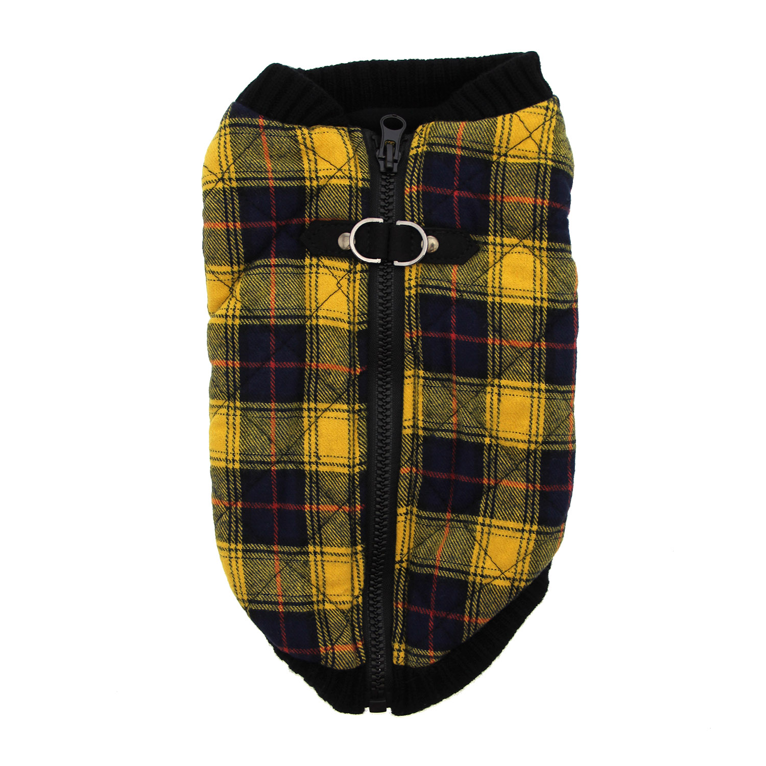 Fashion Bomber Check Dog Vest by Gooby - Yellow