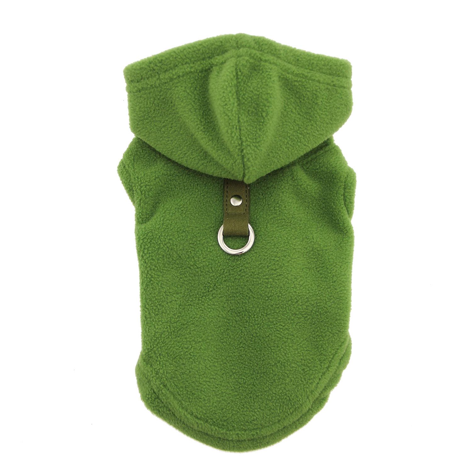 Fleece Vest Hoodie Dog Harness by Gooby - Green