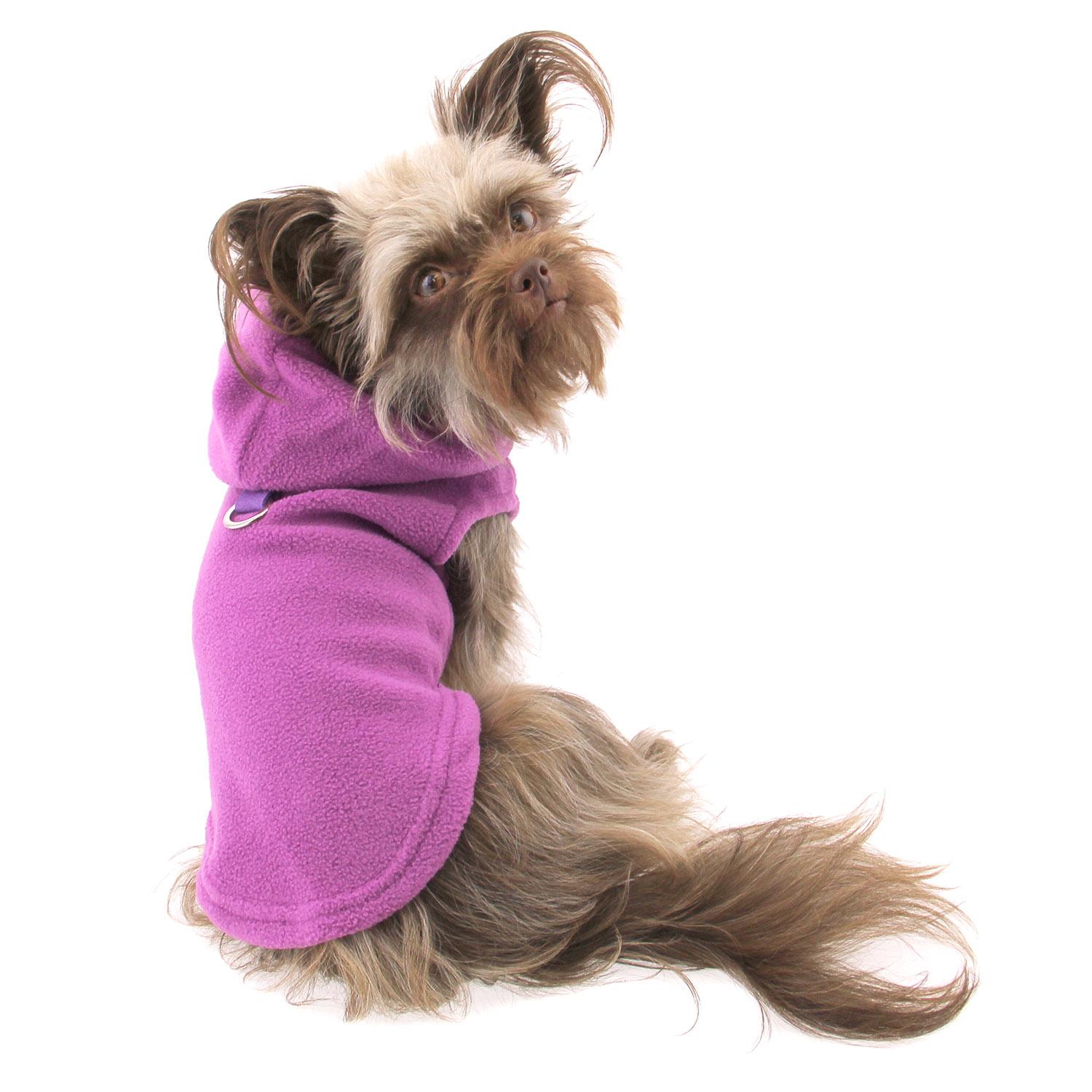 Fleece Vest Hoodie Dog Harness by Gooby - Purple