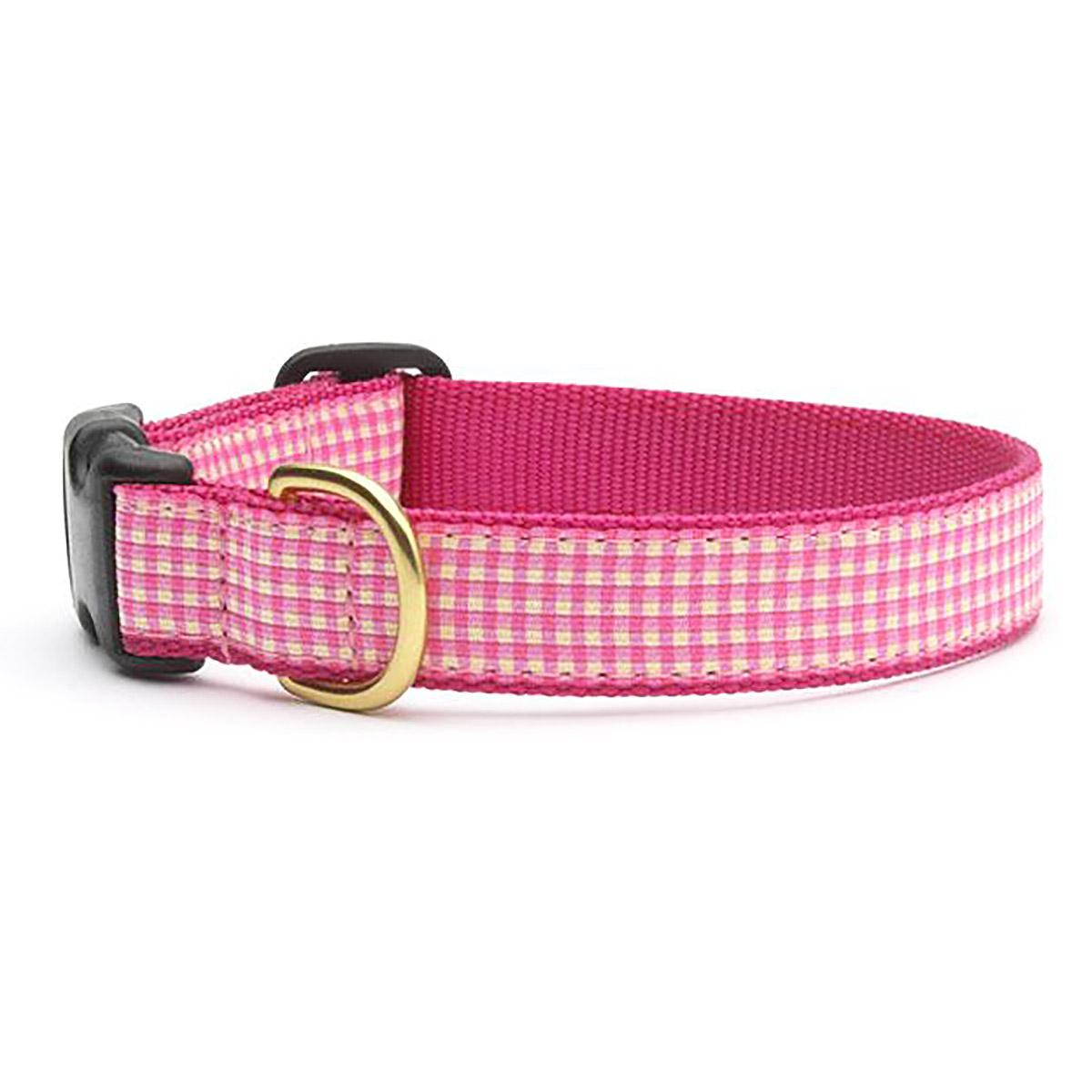 Pink Gingham Dog Collar by Up Country