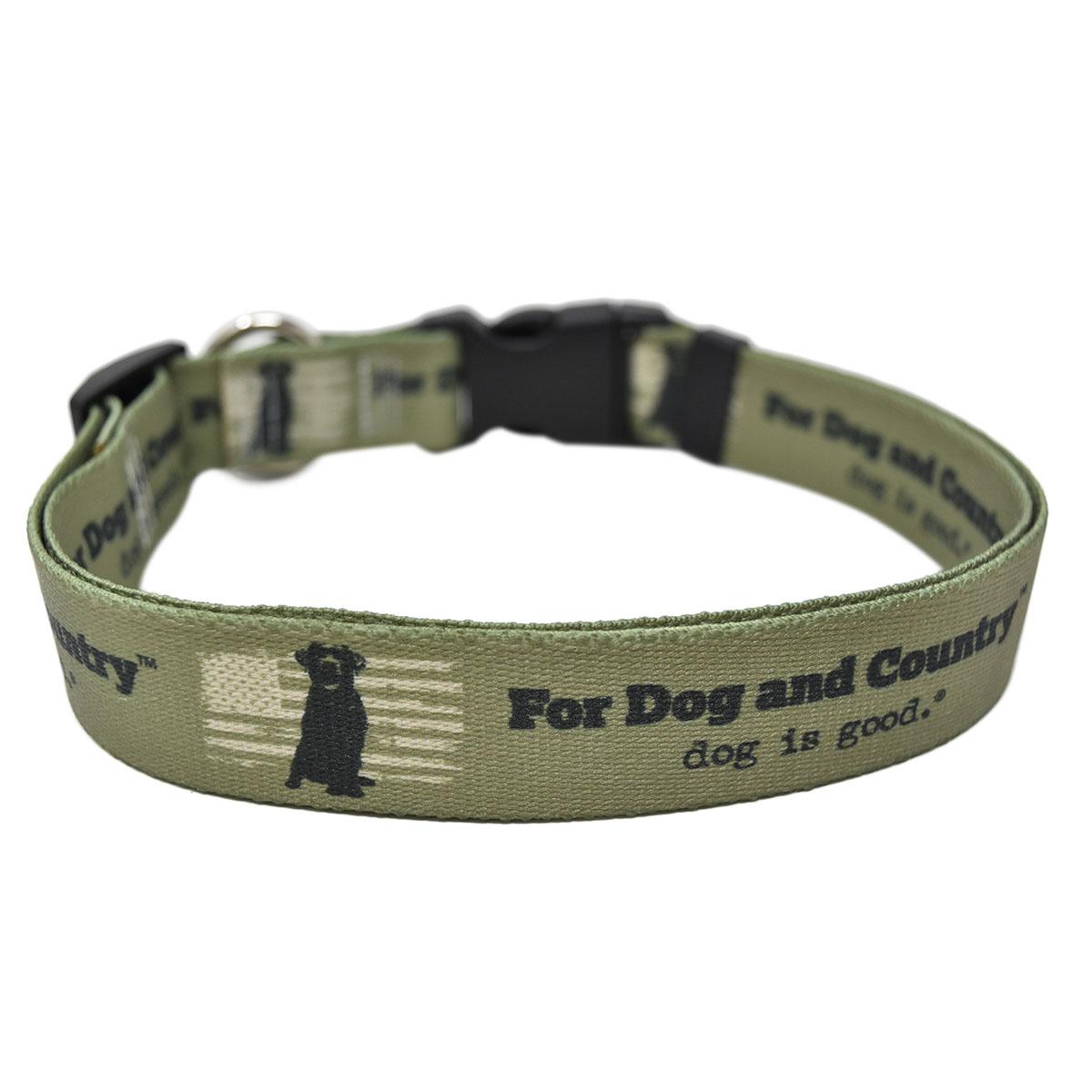 Dog is Good For Dog and Country Dog Collar - Army Green